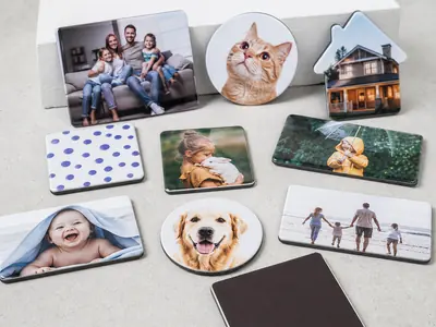 Custom photo and die-cut fridge magnets printed in Hyderabad