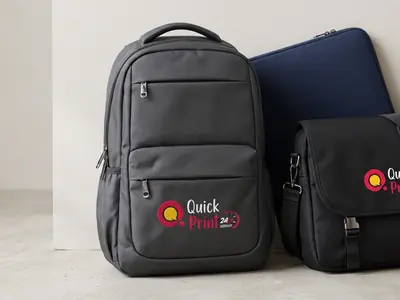 Branded laptop backpack, messenger bag and sleeve with embroidered logo, Hyderabad