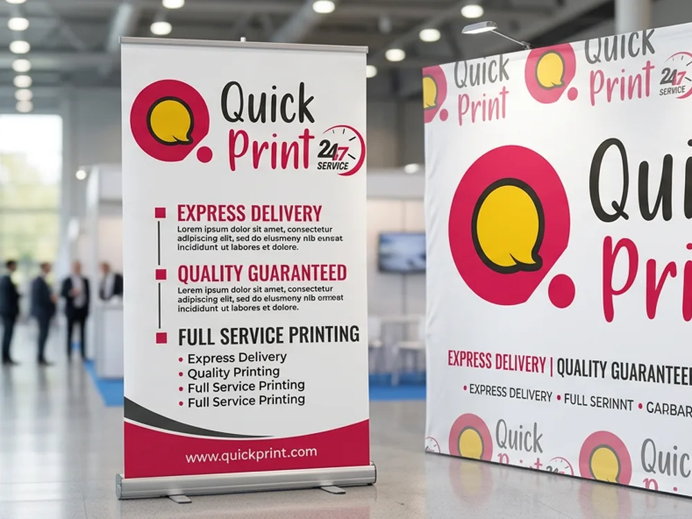 Standees & Flex Banners — studio product view