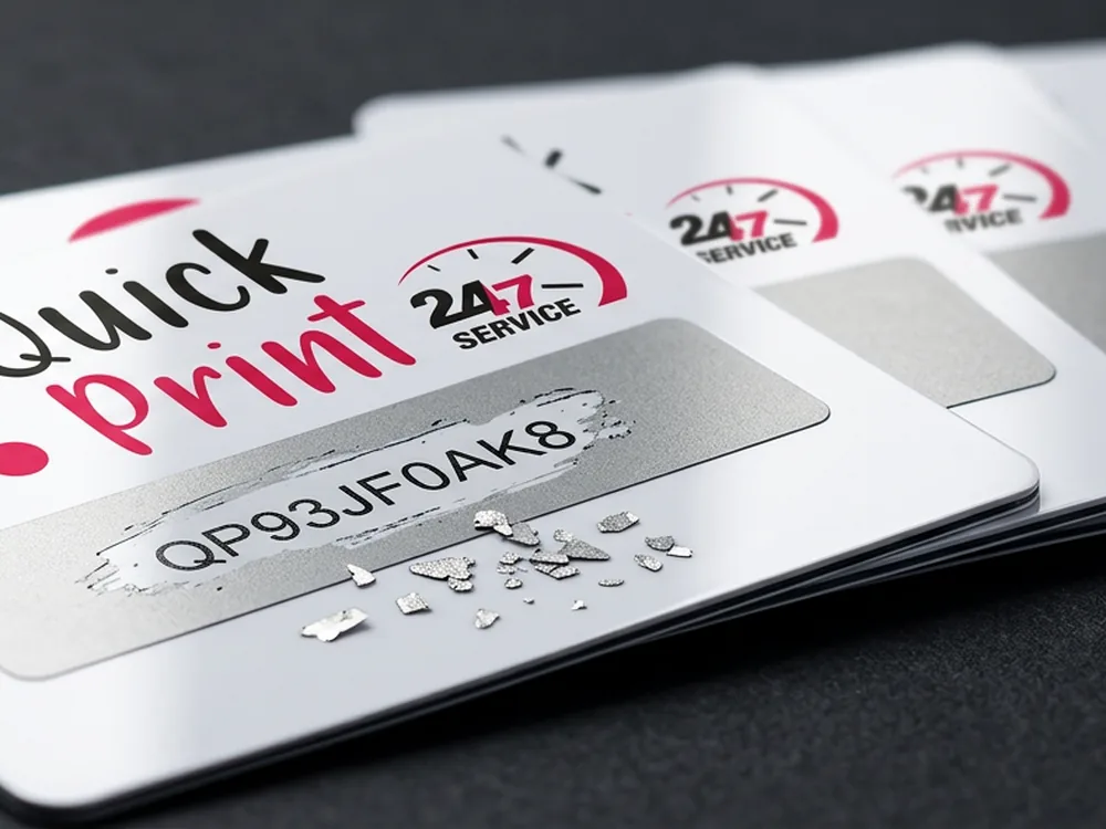 Promotional Scratch Cards — studio product view